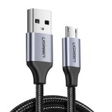 Laidas USB  - USB micro (K-K) 1m 2A pintas Ugreen US290 juodas